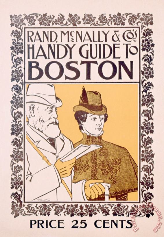 American School Poster Advertising Rand Mcnally And Co's Hand Guide To Boston Art Print