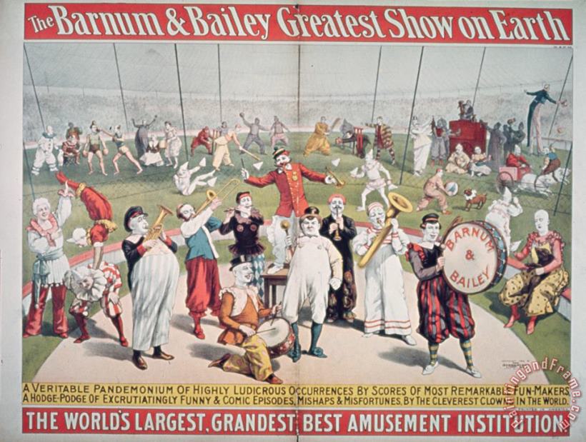 American School Poster advertising the Barnum and Bailey Greatest Show on Earth Art Painting