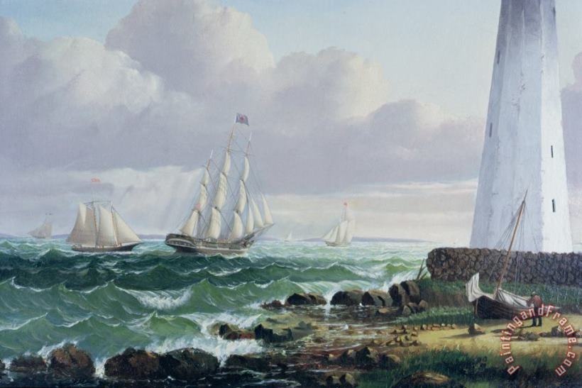 Whalers coming home painting - American School Whalers coming home Art Print