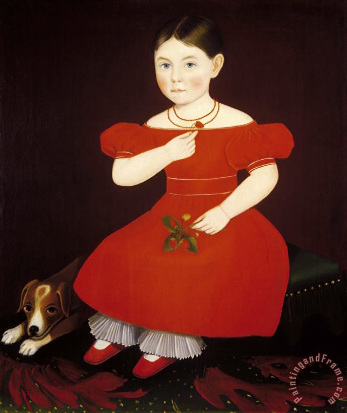 Ammi Phillips Girl in a Red Dress Art Painting