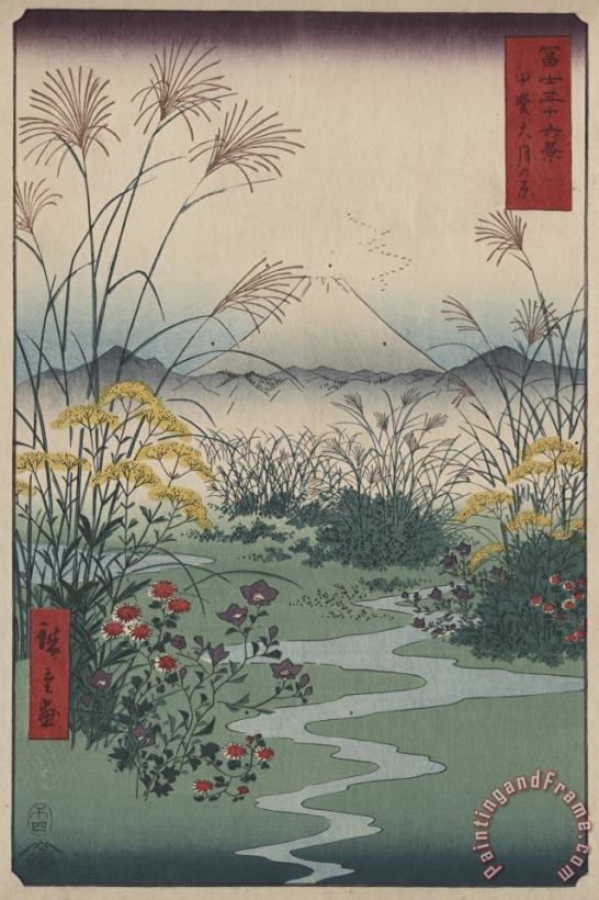 Ando Hiroshige Otsuki Fields in Kai Province Art Print
