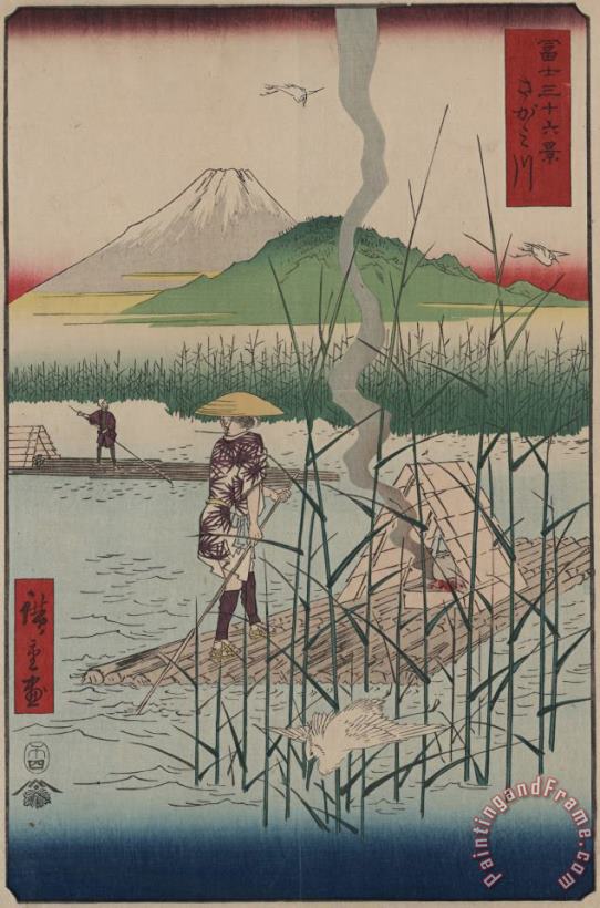 Ando Hiroshige Sagami River Art Painting