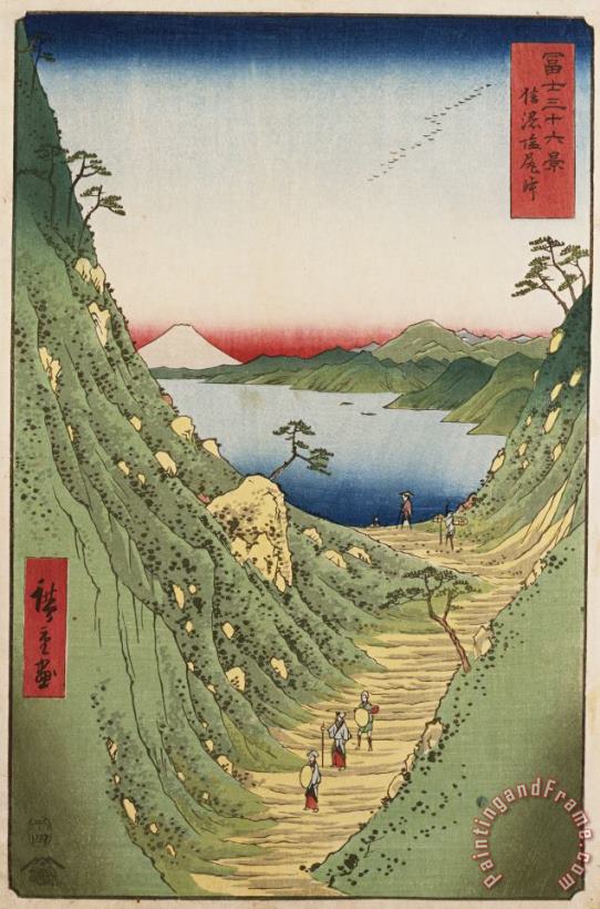 Ando Hiroshige Shiojiri Pass in Shinano Province, From 'thirty Six Views of Mount Fuji' Art Painting