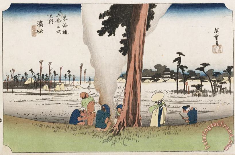 Winter View, Hamamatsu painting - Ando Hiroshige Winter View, Hamamatsu Art Print