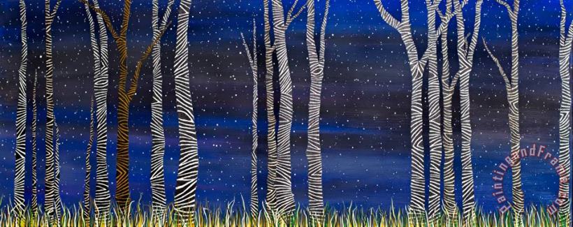 Andrea Youngman Starry Night in the Zebra Forrest Art Print
