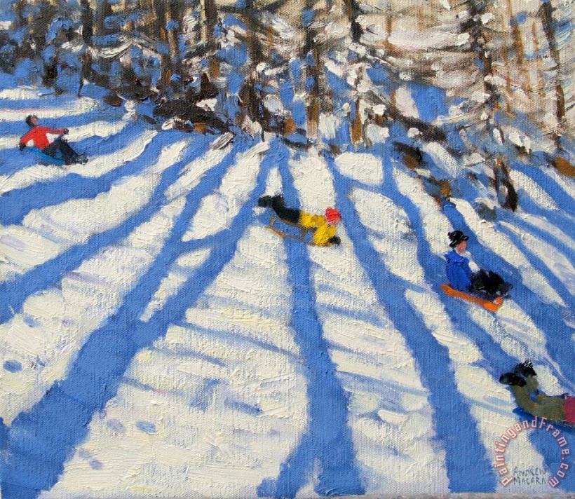 Andrew Macara Tree shadows Morzine Art Painting