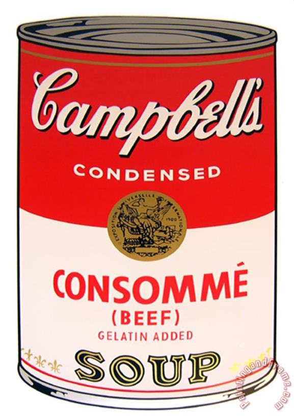 Andy Warhol Campbell S Soup Consomme Beef Art Painting