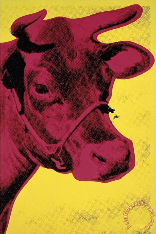 Andy Warhol Cow C 1966 Yellow And Pink Art Painting