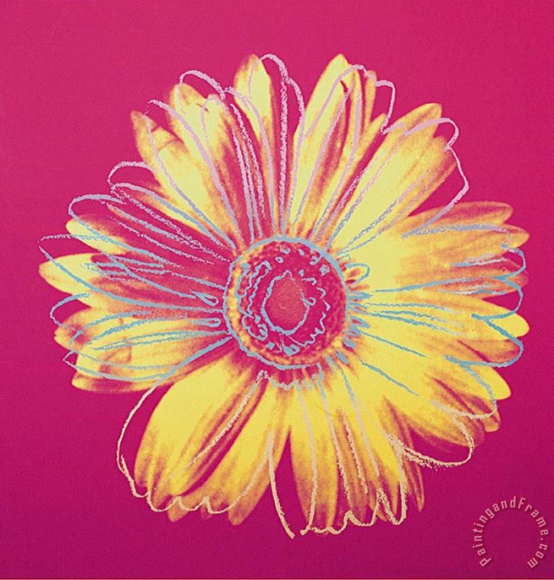 Daisy C 1982 Fuschia And Yellow painting - Andy Warhol Daisy C 1982 Fuschia And Yellow Art Print