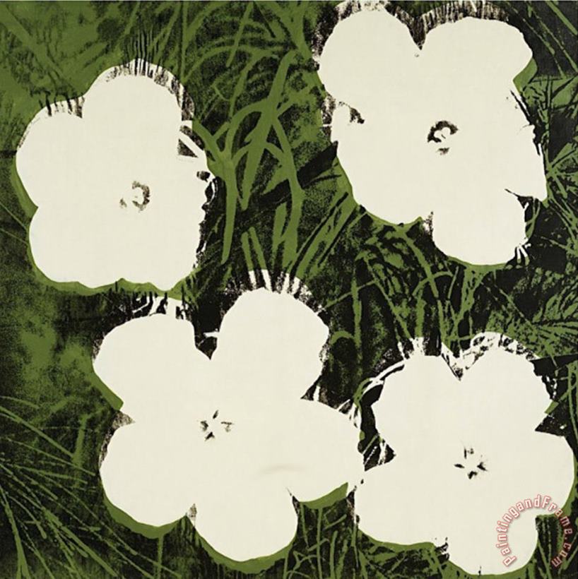 Flowers C 1964 White painting - Andy Warhol Flowers C 1964 White Art Print