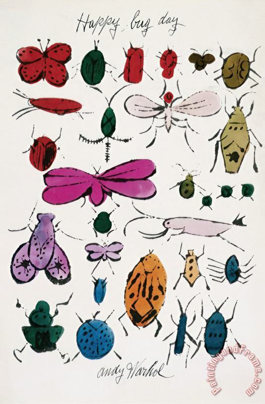 Andy Warhol Happy Bug Day C 1954 Art Painting