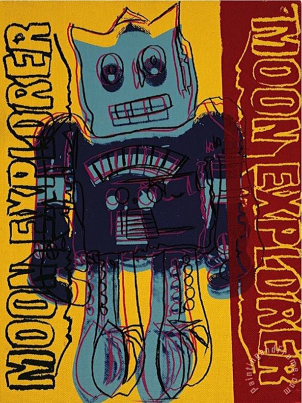 Andy Warhol Moon Explorer Robot C 1983 Blue Yellow Art Print