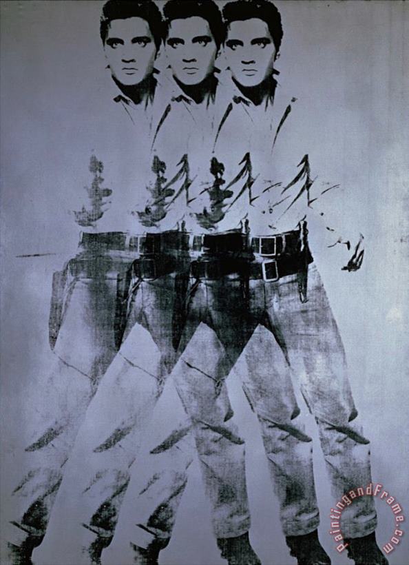 Triple Elvis 1963 painting - Andy Warhol Triple Elvis 1963 Art Print