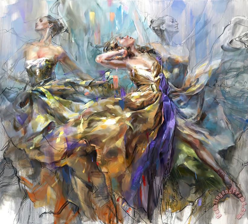 Loving The Spin painting - Anna Razumovskaya Loving The Spin Art Print