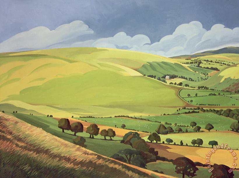Anna Teasdale Small Green Valley Art Painting