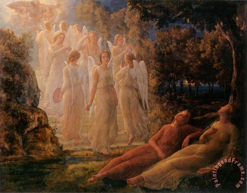 The Poem of The Soul The Golden Ladder painting - Anne Francois Louis Janmot The Poem of The Soul The Golden Ladder Art Print