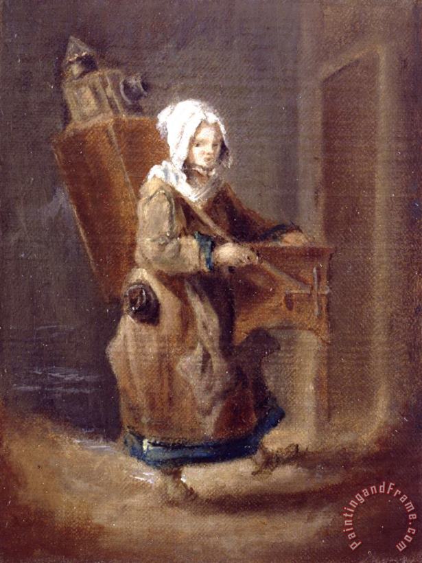 Girl with a Magic Lantern painting - Anonymous French Artist Girl with a Magic Lantern Art Print