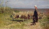 Anton Mauve - Shepherdess painting