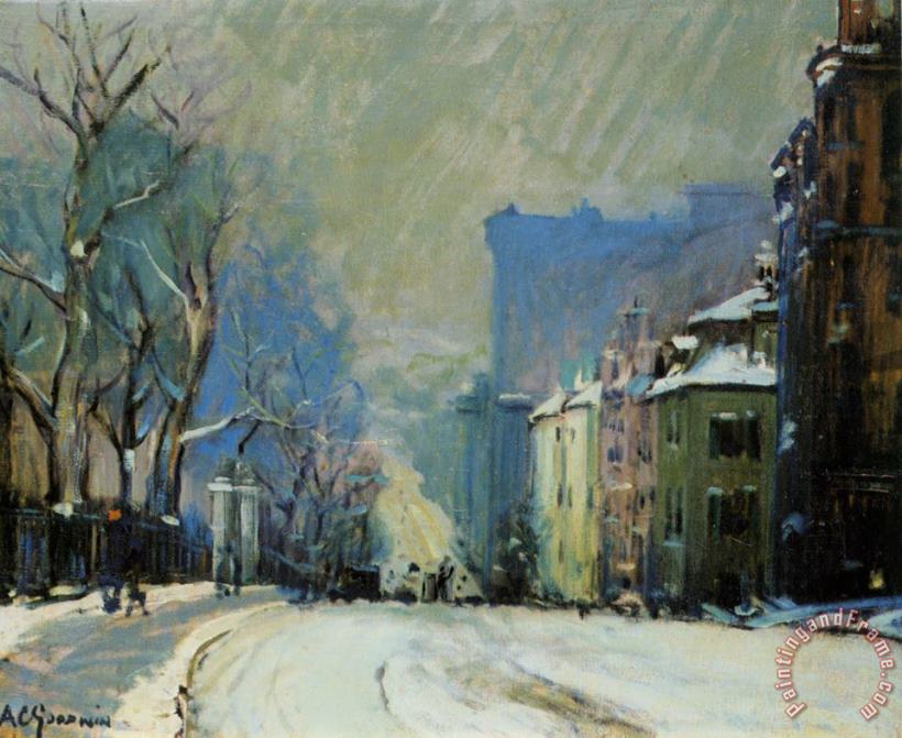 Arthur C. Goodwin Beacon Street in Winter Art Painting