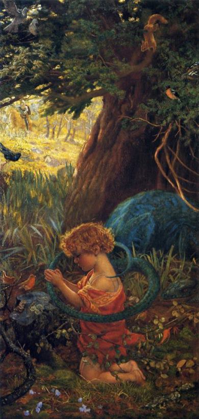 The Rescue painting - Arthur Hughes The Rescue Art Print