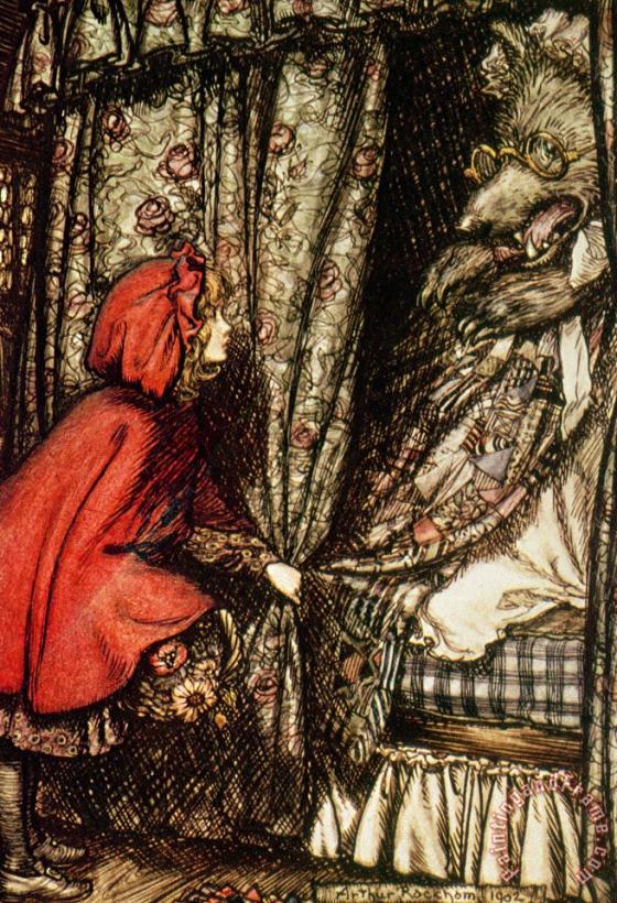 Little Red Riding Hood painting - Arthur Rackham Little Red Riding Hood Art Print