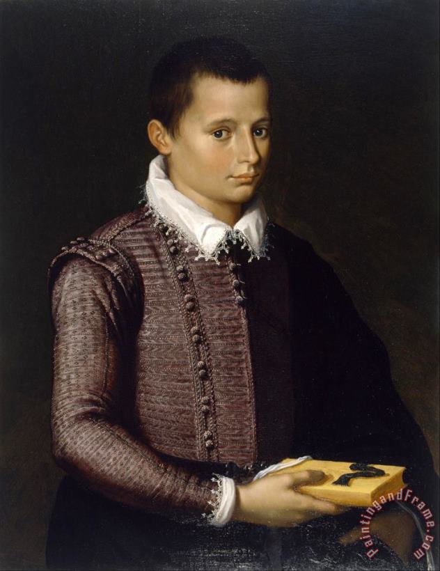Artist, Maker Unknown, Italian? Portrait of a Boy Holding a Book Art Print