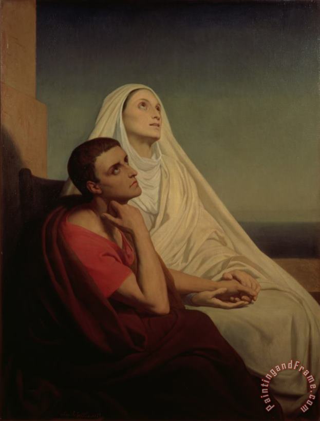 St Augustine and his mother St Monica painting - Ary Scheffer St Augustine and his mother St Monica Art Print
