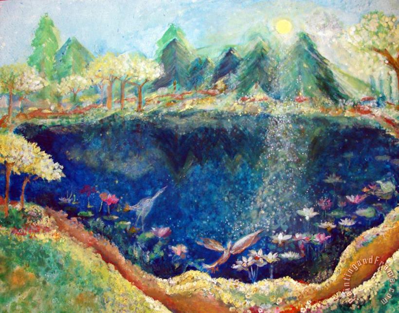 Ashleigh Dyan Moore Lotus Lake Art Painting