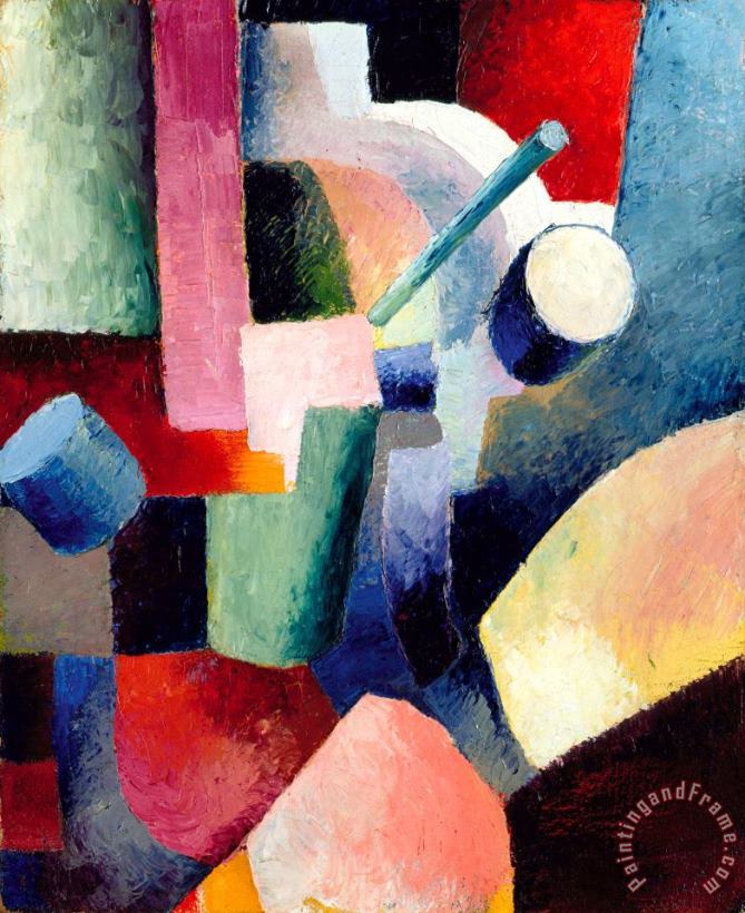 August Macke Colored Composition of Forms Art Painting
