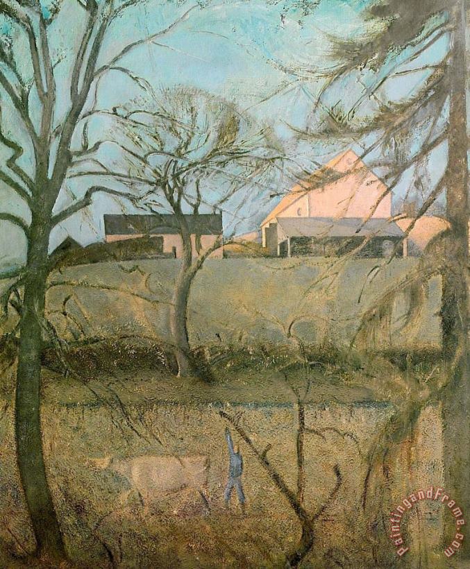 Big Landscape with Cow painting - Balthasar Klossowski De Rola Balthus Big Landscape with Cow Art Print