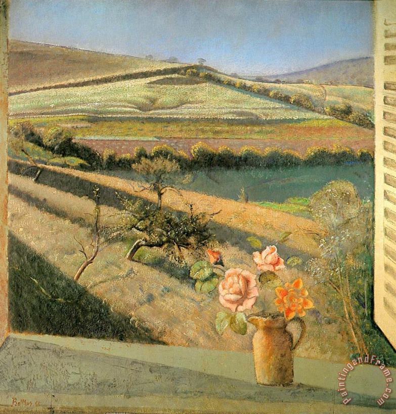 Balthasar Klossowski De Rola Balthus The Bouquet of Roses on The Window 1958 Art Print