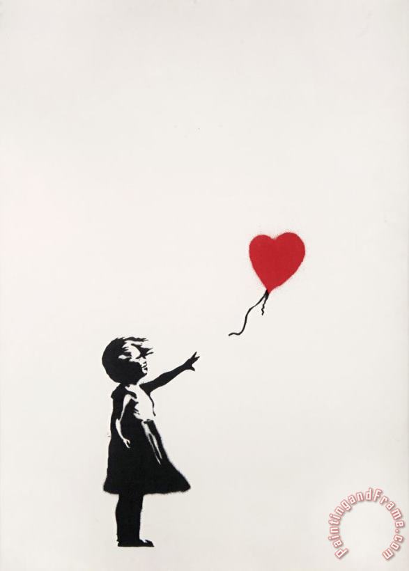 Girl with Balloon, 2004 painting - Banksy Girl with Balloon, 2004 Art Print