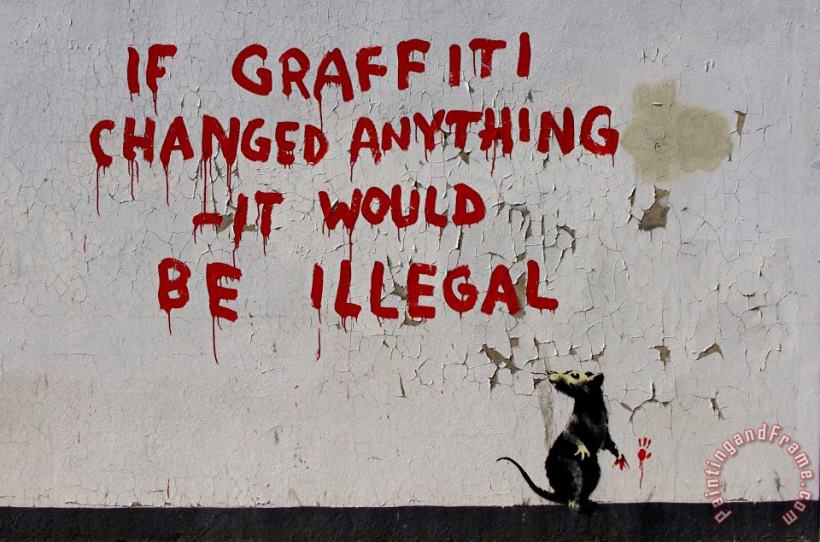 Banksy If Graffiti Changed Anything Art Painting