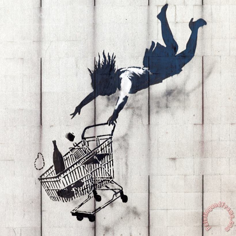 Shop Until You Drop in Mayfair painting - Banksy Shop Until You Drop in Mayfair Art Print
