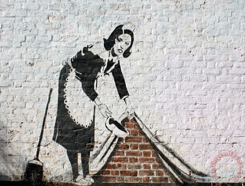 Banksy Sweeping It Under The Carpet Art Painting