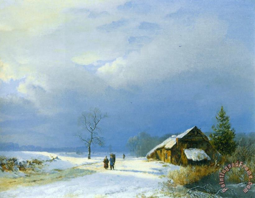 Barend Cornelis Koekkoek Winter in Het Gool Art Painting