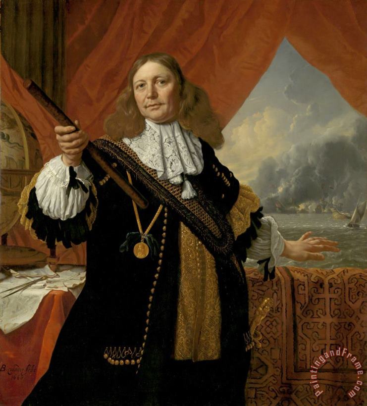 Bartholomeus Van Der Helst Portrait of Vice Admiral Johan De Liefde Art Painting