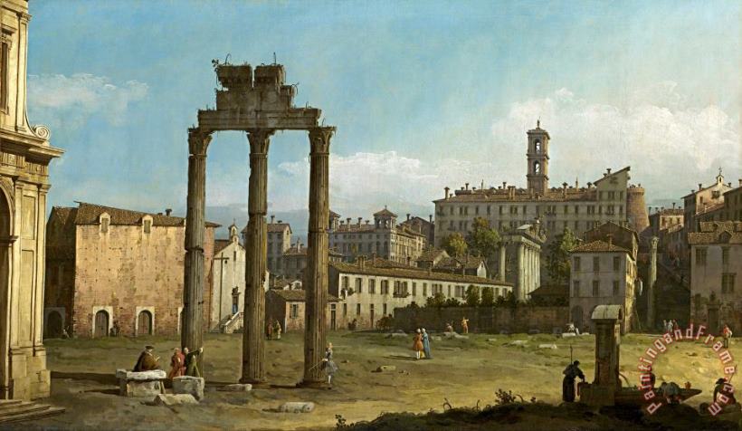 Ruins of The Forum, Rome painting - Bernardo Bellotto Ruins of The Forum, Rome Art Print