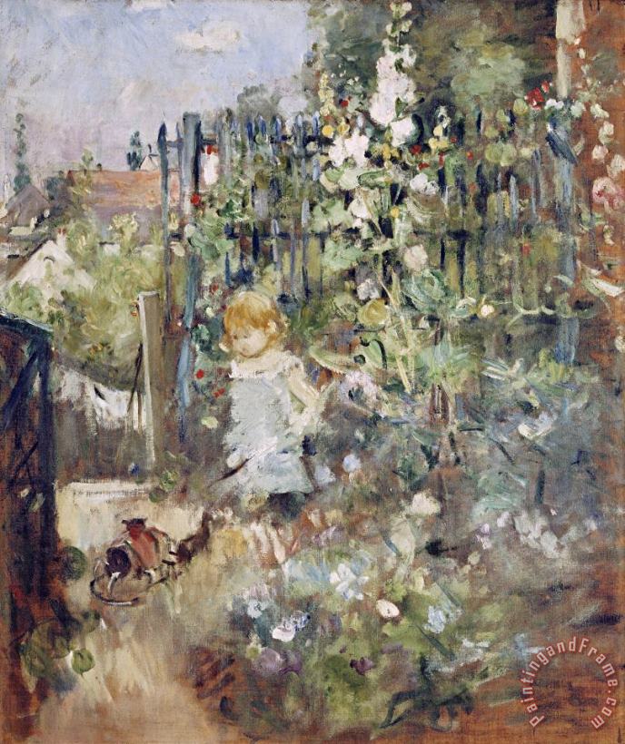 A Child in The Rosebeds painting - Berthe Morisot A Child in The Rosebeds Art Print