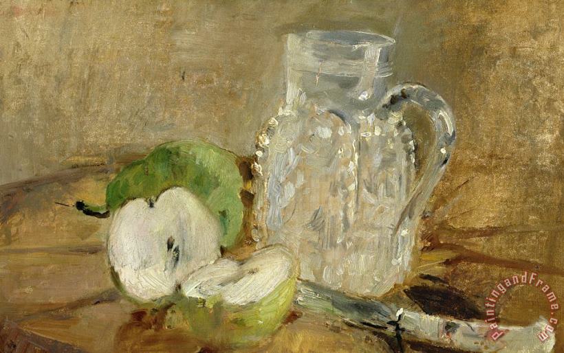 Berthe Morisot Still Life With A Cut Apple And A Pitcher Art Painting