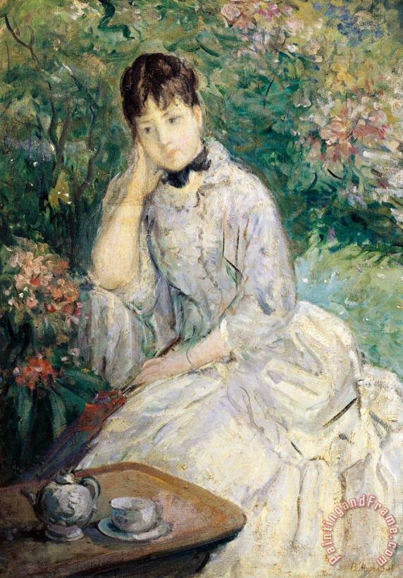 Berthe Morisot Young Woman Seated On A Sofa Art Print