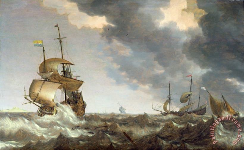 Bonaventura Peeters Storm at Sea Art Painting