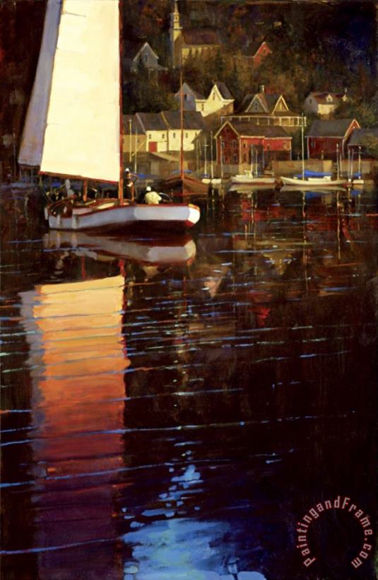 brent lynch New England Sunset Sail Art Print