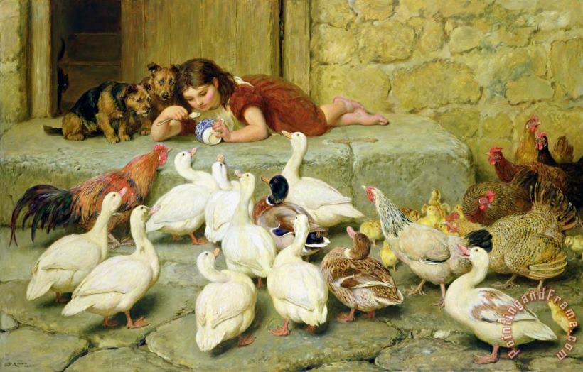 Briton Riviere The Last Spoonful Art Painting