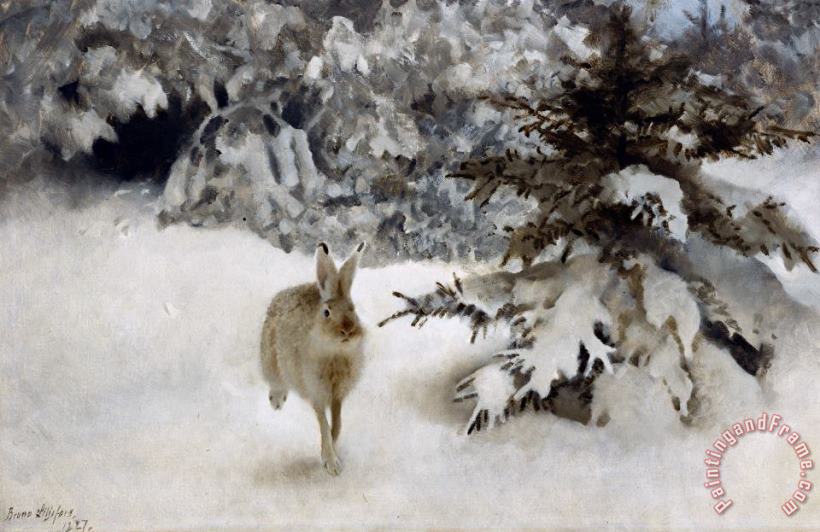 Bruno Andreas Liljefors A Hare In The Snow Art Print