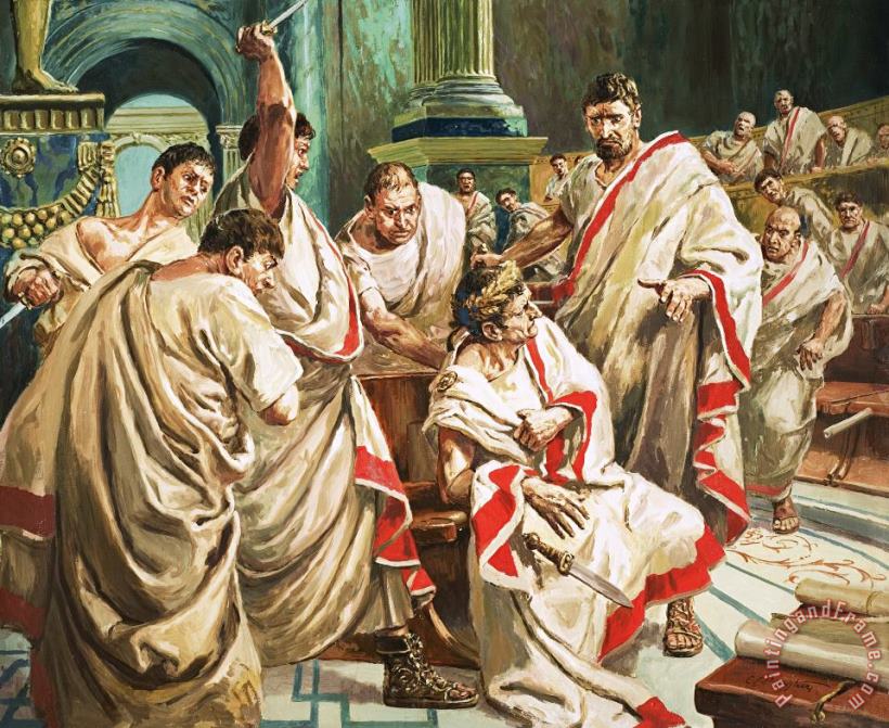 C L Doughty The death of Julius Caesar Art Painting