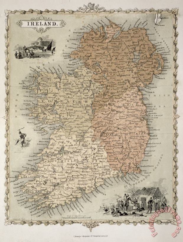 C Montague Map Of Ireland Art Painting