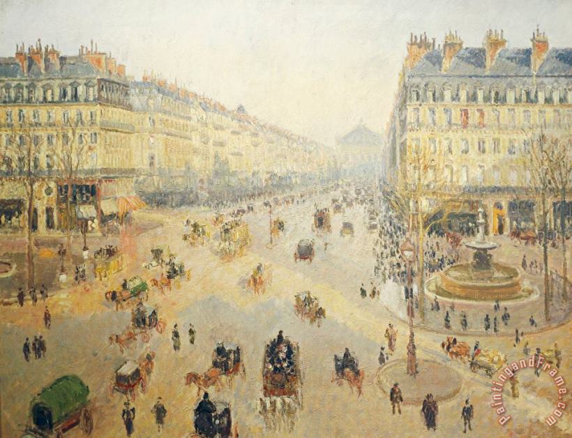 Avenue De L'opera In Paris painting - Camille Pissarro Avenue De L'opera In Paris Art Print
