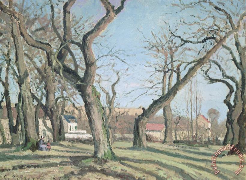 Chestnut Trees at Louveciennes painting - Camille Pissarro Chestnut Trees at Louveciennes Art Print