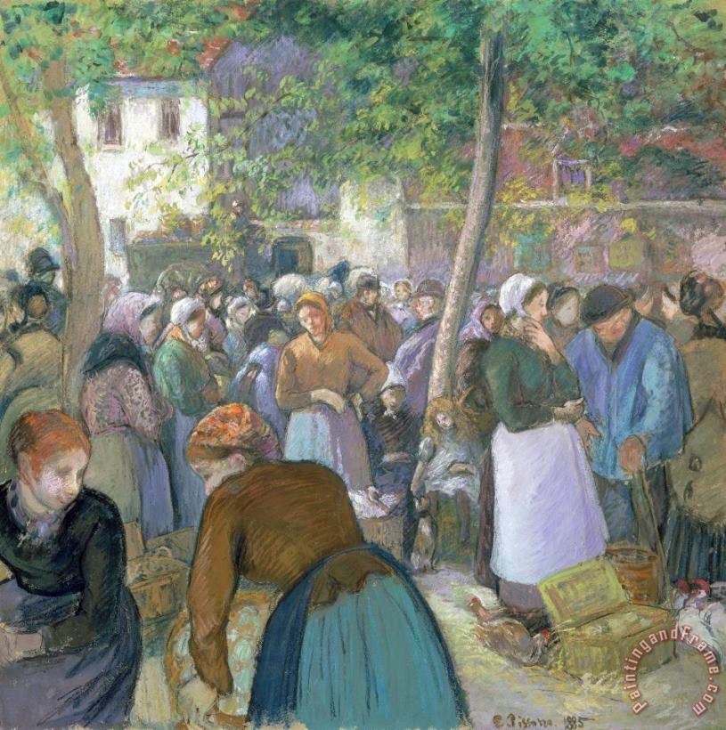 Poultry Market at Gisors painting - Camille Pissarro Poultry Market at Gisors Art Print